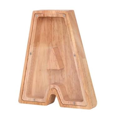 Imagem de Caixa de madeira para guardar moedas, caixa de dinheiro, cofrinho para crianças, decoração de casa - A