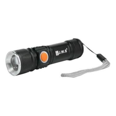 Imagem de Mini Lanterna De Mão Tática Recarregável T6 Led Usb Com Zoom - JWS