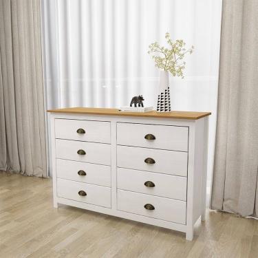 Imagem de Cômoda 8 Gavetas Topázio 9102BF Branco Freijó Finestra