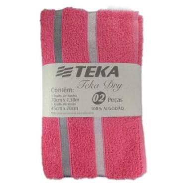 Imagem de Jogo de toalhas 2 peças teka dry (1 rosto+1 banh, ROSA
