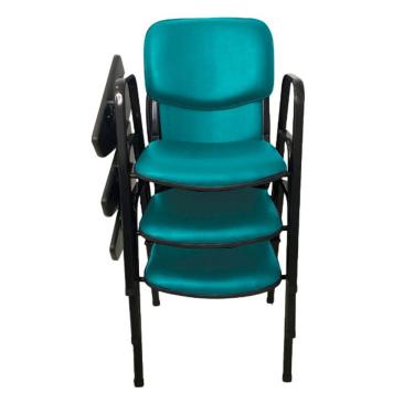 Imagem de 03 Cadeiras Escolar Universitária Linha Hotel Auditório Verde