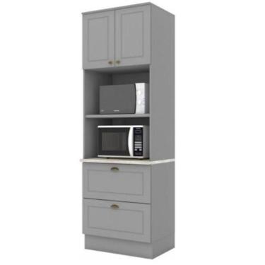 Imagem de Paneleiro Duplo Americana 2 Portas 2 Gavetas Henn Cinza - MÓVEIS HENN