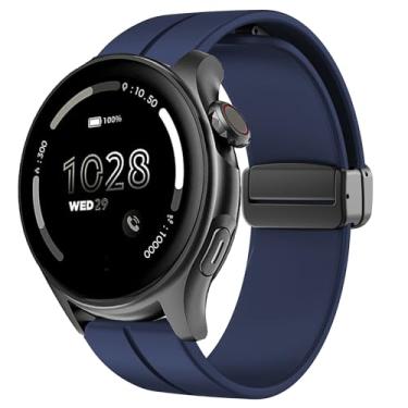 Imagem de Lamshaw Pulseira de relógio inteligente Cubitt Viva Pro, pulseira esportiva de silicone macio compatível com Smart Watch Cubitt Viva Pro, Viva, Aura Pro, Aura (azul, pulseira de tamanho de 22 mm)