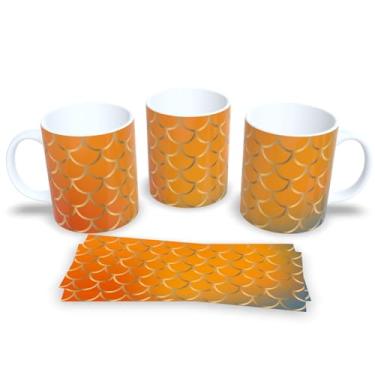 Imagem de Caneca Branca de Porcelana Personalizada Escamas de Sereias 2 (Mod.38)