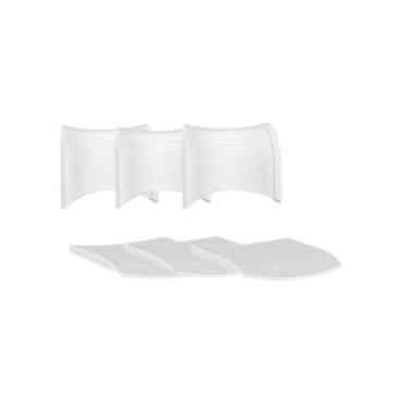 Imagem de kit 3 conjunto assento e encosto Iso BRANCO - PopMov