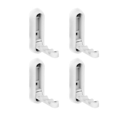 Imagem de 4PCS Folding Coat Hook,Heavy Duty Aluminium Alloy Wall Hanger,Wall Mounted Utility Robe Hooks,Folhável para Scarves Hanging,Hats,Bathrobes,Keys,Bags (White C)