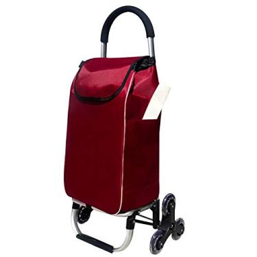 Imagem de YGCBL Carrinho de mão portátil multifuncional, carrinho de compras, tecido Oxford, rolamento de liga de alumínio, dobrável, resistente ao desgaste, impermeável, carga 40 kg, 7 cores, C