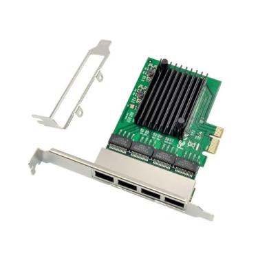 Imagem de Placa de substituição de 4 portas RJ45 Gigabit Ethernet PCI-e PCIe X1 Adaptador de rede VLAN Server NIC