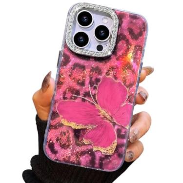 Imagem de I-MGAE-IN-AR Capa compacta para iPhone 12 Pro Max com design de borboleta, moldura de proteção de lente de câmera de diamante 3D, capa protetora de TPU macia e macia à prova de choque para mulheres