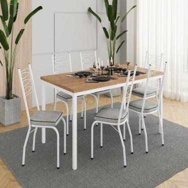Imagem de Conjunto para Cozinha 1 Mesa com 6 Cadeiras Adriana Branco/ Grafiato