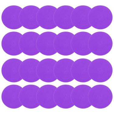 Imagem de PATIKIL Marcadores de poliéster de 10 cm, 24 peças de pontos de borracha antiderrapantes com bolsa de armazenamento, cones planos de agilidade para treinamento esportivo, basquete, futebol, roxo