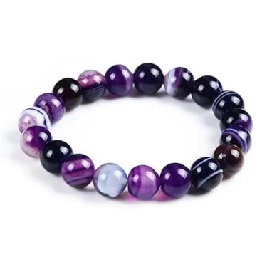 Imagem de Pulseira de pedra natural com contas de lava e olho de tigre de 10 mm para mulheres e homens/267