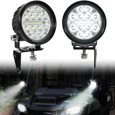 Imagem de SAUTVS Luzes LED A-Pillar para Honda Pioneer 700-2 700-4 2014-2025 acessórios, luzes auxiliares dianteiras com suporte de montagem e chicote de fiação, Plug and Play, 2 peças