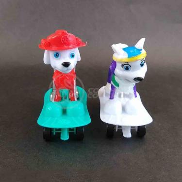 Imagem de Kit 4 Bonecos Brinquedos Patrulha Canina Com Skate 8Cm