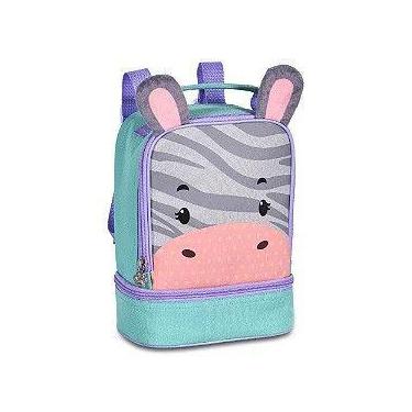 Imagem de Lancheira Mochila Térmica Infantil Escolar Luxo Zebra - Clio