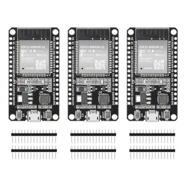 Imagem de YEJMKJ Placa De Desenvolvimento 3 Peças Esp32 Esp-32S Módulo Esp-Wroom-32 2,4 Ghz Dual-Mode Wifi + Bluetooth Processador 2 Em 1 Dual Cores Microcontrolador Chip Integrado Cp2102 Para Arduino Ide