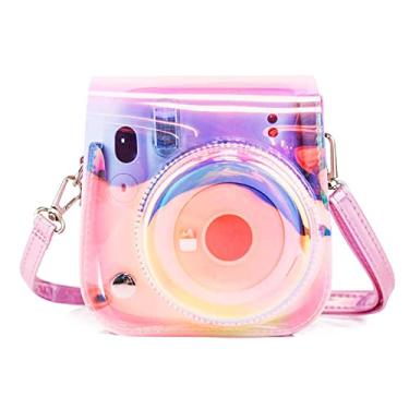 Imagem de Yitengteng Capa De Câmera Illusion-Color Para Fujifilm Instax Mini 11/9/8, Protetora Ajustável Em Pvc, Bolsa Tipo Tiracolo Com Alça Ombro