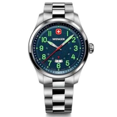 Imagem de Relógio Suíço Wenger Terragraph Prata Mostrador Azul 01.0541.123-Masculino