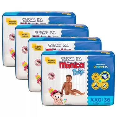 Imagem de Fralda Turma da Mônica Baby Tam. XXG 13 a 17 kg - kit 4 Pacotes Com 36