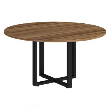 Imagem de Mesa Reunião Redonda Web25 1,20X1,20 Pé Quadro Nogal / Preto