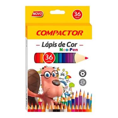 Imagem de Lápis De Cor Compactor Hexagonal 2.9mm Neo-pen C/36 Cores - Compactor 