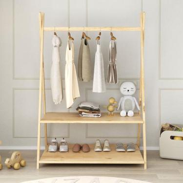 Imagem de Arara Para Loja Infantil Montessori Madeira Natural Danilo - IDIMEX