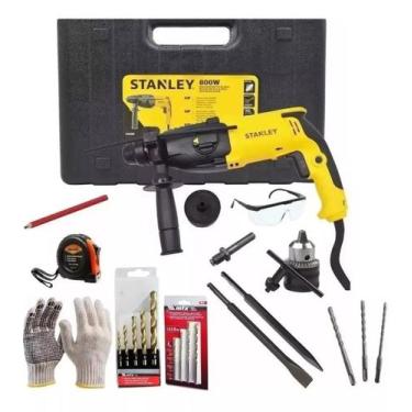 Imagem de Furadeira Martelete Impacto Stanley 800W Shr263k Maleta Kit Broca Comp