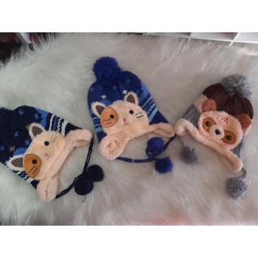 Imagem de Touca infantil  em tricô bichinhos é popom - Valentina kids