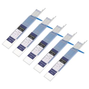 Imagem de HARFINGTON 50 peças de eletrodos de tungstênio para soldagem TIG 0,1 cm x 17,8 cm 1,8-2,2% tungstênio de lantânio para soldagem de aço inoxidável soldagem de liga de magnésio de alumínio, azul WL20