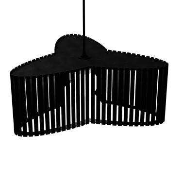 Imagem de Luminária Pendente Trevo Modelo Ripado Preta