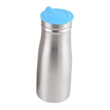 Imagem de YWJLQH Jarra de água fria de aço inoxidável 1000ml, recipiente para bebidas, grande capacidade para uso diário, multifuncional com tampa 8,5x23cm, Azul