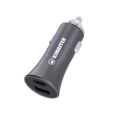 Imagem de Kimaster carregador veicular 40w usb + usb-c