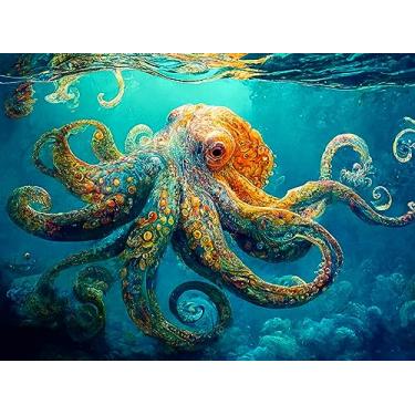 Imagem de Cross & Glory - Deep Blue Octopus Odyssey - 1000 Piece Jigsaw Puzzle for Adults,Best New Marine Artwork Puzzle,Unique Brain Teaser