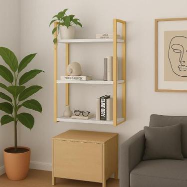 Imagem de Prateleira Nicho Industrial Cancun 40cm com 3 Andares Decoração Base d