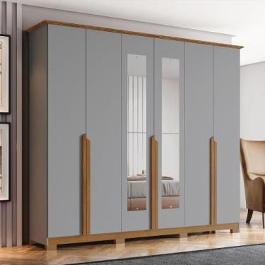 Imagem de Guarda-roupa 235cm Casal com Espelho 6 Portas 6 Gavetas Andréas Henn -