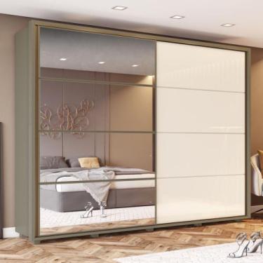 Imagem de Guarda-roupa 268cm Casal com Espelho 2 Portas de Correr de MDF Cavic H
