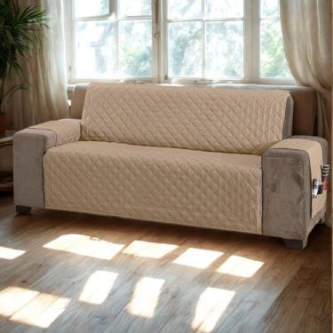 Imagem de Protetor Sofá 3 Lugares Dupla Face Impermeável Com Bolsos - MR ENXOVAI