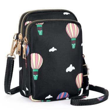 Imagem de GOIACII Bolsa de ombro pequena para mulheres, mini bolsa transversal, Balão preto A08
