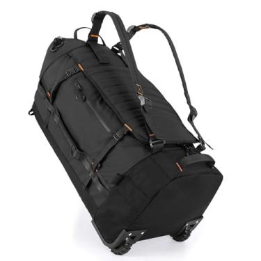 Imagem de Mala de viagem dobrável de 86L com alças removíveis, bolsa esportiva impermeável com base acolchoada, P - preto, 86L, Viagens