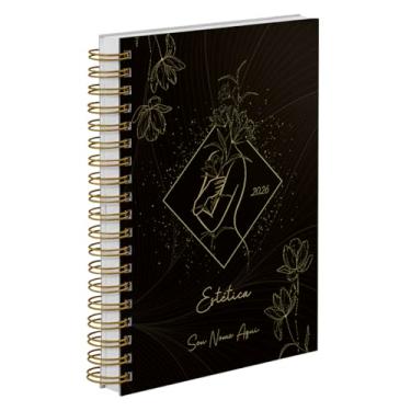 Imagem de Agenda Comercial 2026 Personalizada Capa Dura Estética Flower Sublime Ouro