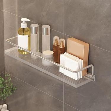 Imagem de Prateleira De Banheiro Canto Chuveiro Caddy Prateleiras Flutuantes Montado Na Parede Penteadeira De Acrílico Transparente Produto De Pele Cosmética Com Prateleira De T, Gold, 40Cm