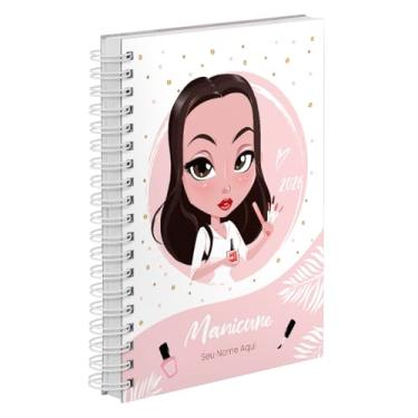 Imagem de Agenda Comercial 2026 Personalizada Capa Dura Manicure Liso Cores (Rosa)