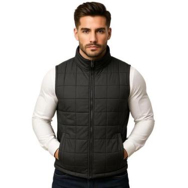 Imagem de Colete Profissional Nylon Forro Zíper Masculino Preto - Fardas Uniform