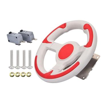 Imagem de AsrMyjcx Volante de corrida infantil de 22 cm, brinquedo com controle de direção simulado, microinterruptor de substituição para máquina de fliperama versátil, com Parafusos