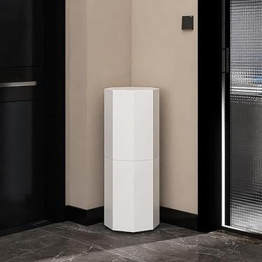 Imagem de Armazenamento De Sapato Fechado Independente,sapateira Rotativa,armário De Torre De Sapateira Octogonal Redonda Giratória De 360 °,torre De Sapato De Armazenamento Simpl, White, 35 * 35 * 86cm