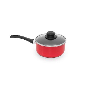 Imagem de Panela Multiflon Gourmet 20cm 2,7L Antiaderente com Tampa de Vidro Vermelha