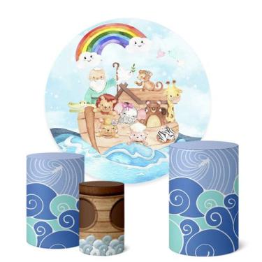 Imagem de Trio Capas Cilindro + Painel Redondo 1,50m Arca De Noé - Fadrix, K1ARC