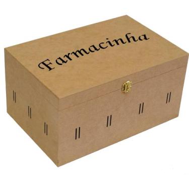 Imagem de Caixa Organizadora passa fita com fecho e tampa articulada mdf cru pri