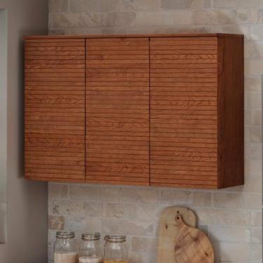 Imagem de Armário Aéreo 120cm 3 Portas 100% MDF 1555 Auris Genialflex, Canela Fr