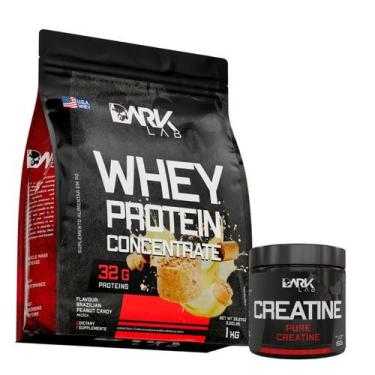 Imagem de Creatina 150g e Whey Concentrado 1kg Dark Lab, Paçoca, único